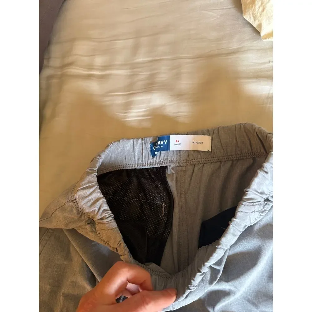 Old navy light grey pull performance shorts size 14-16